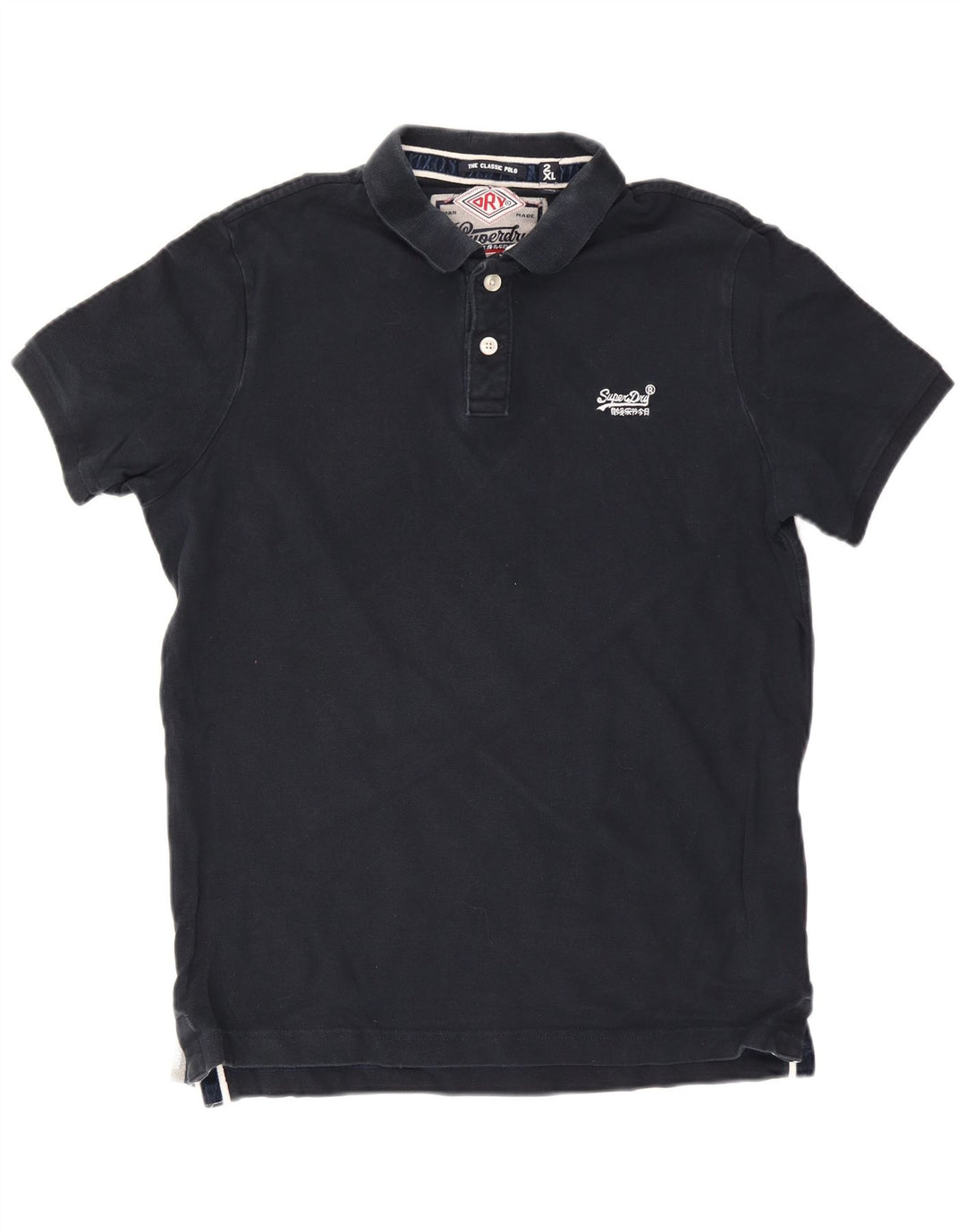 Superdry Mens Polo Shirt 2XL Navy Blue Cotton