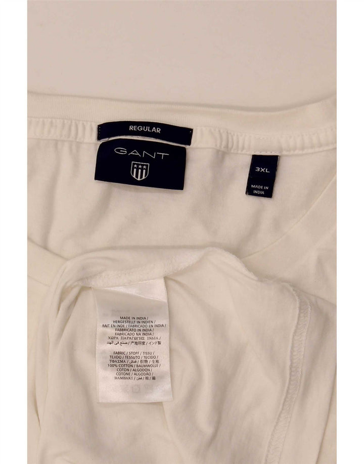 Gant Mens Regular Fit T-Shirt Top 3XL White Cotton