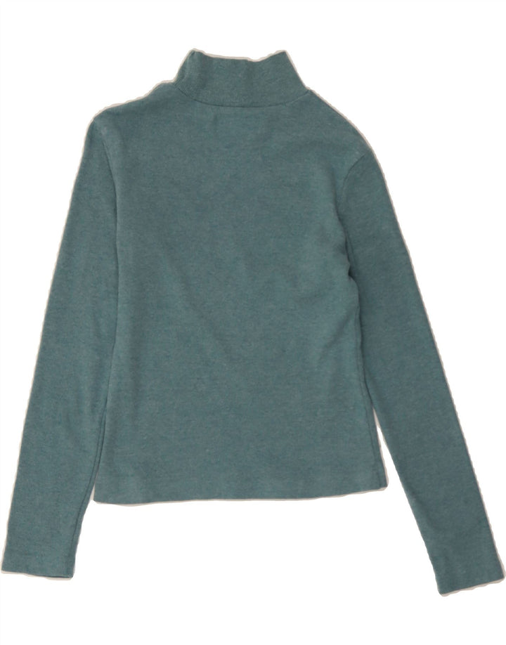 LEE Womens Crop Turtle Neck Jumper Sweater UK 12 Medium Green Cotton Vintage Lee and Second-Hand Lee from Messina Hembry 