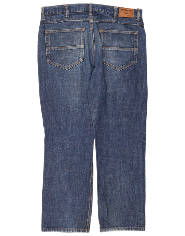 Farah Mens Straight Jeans W36 L30 Blue Cotton