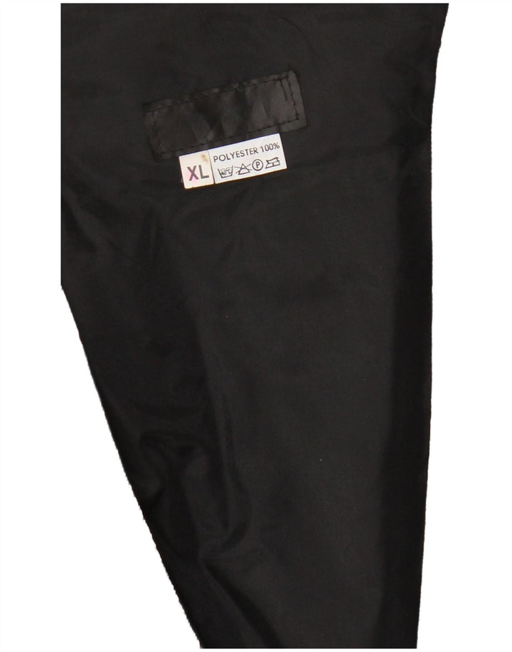 VINTAGE Womens Waistcoat UK 18 XL Black Floral Polyester