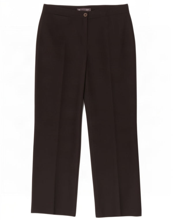 Marks & Spencer Womens Straight Casual Trousers UK 14 Large W34 L30 Black