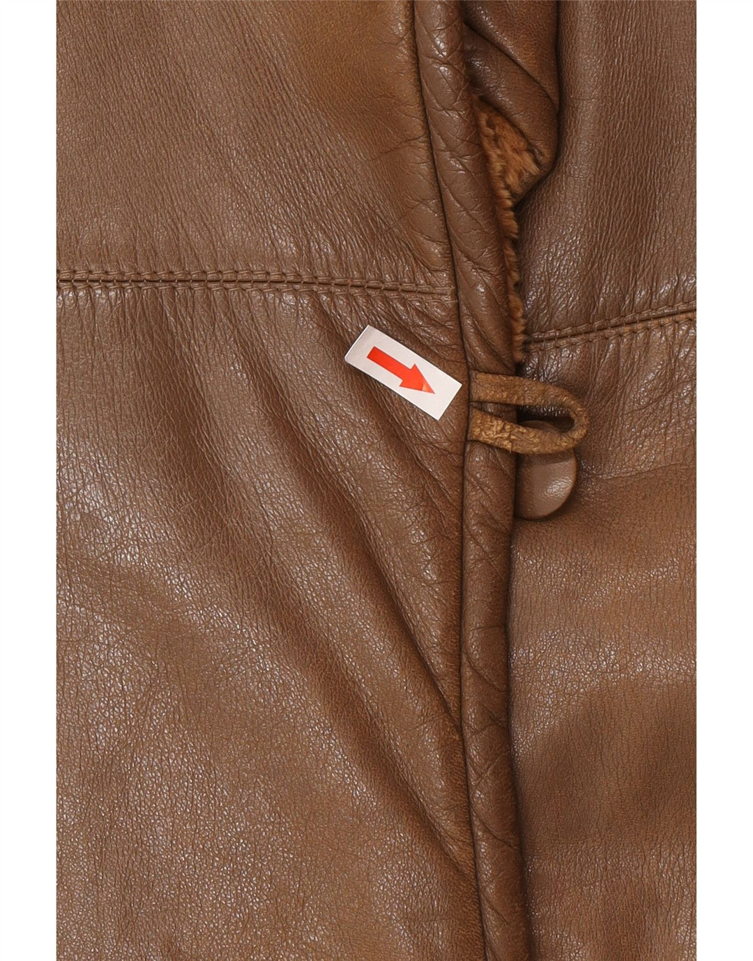 Vintage Womens Leather Coat UK 14 Medium Brown Leather