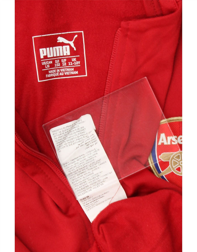 PUMA Boys Arsenal Graphic Tracksuit Top Jacket 11-12 Years Red Polyester Vintage Puma and Second-Hand Puma from Messina Hembry 