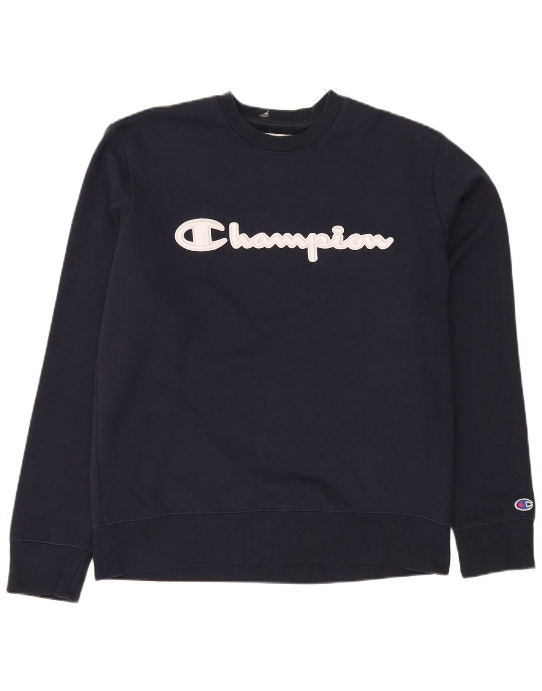 Champion Mens Elite Graphic Sweatshirt Jumper Medium Black Cotton