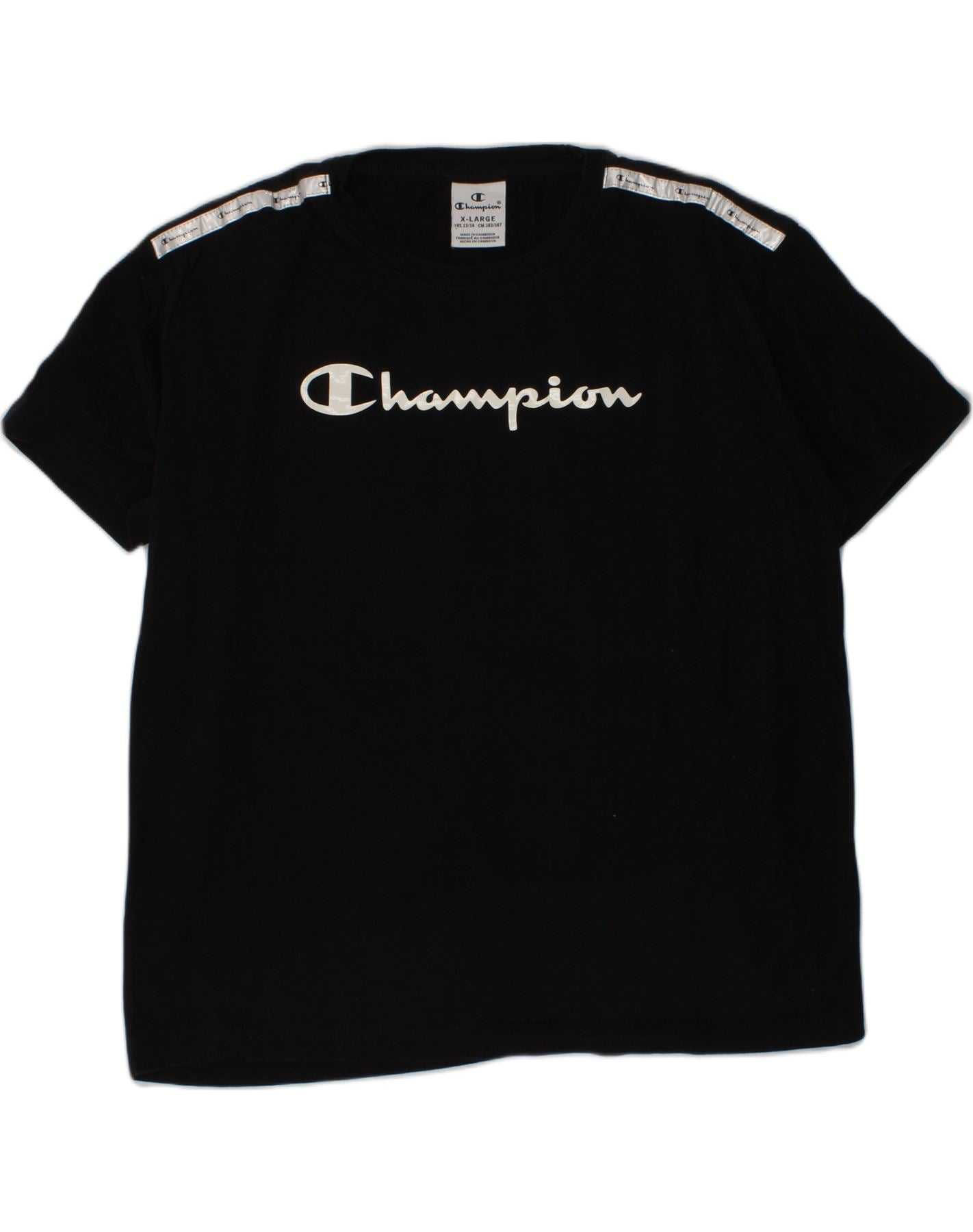 Boys black champion outlet shirt