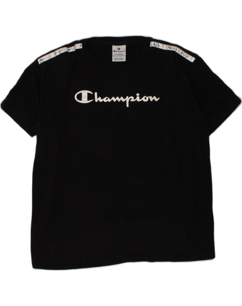 CHAMPION Boys Graphic T-Shirt Top 13-14 Years XL Black Cotton | Vintage Champion | Thrift | Second-Hand Champion | Used Clothing | Messina Hembry 