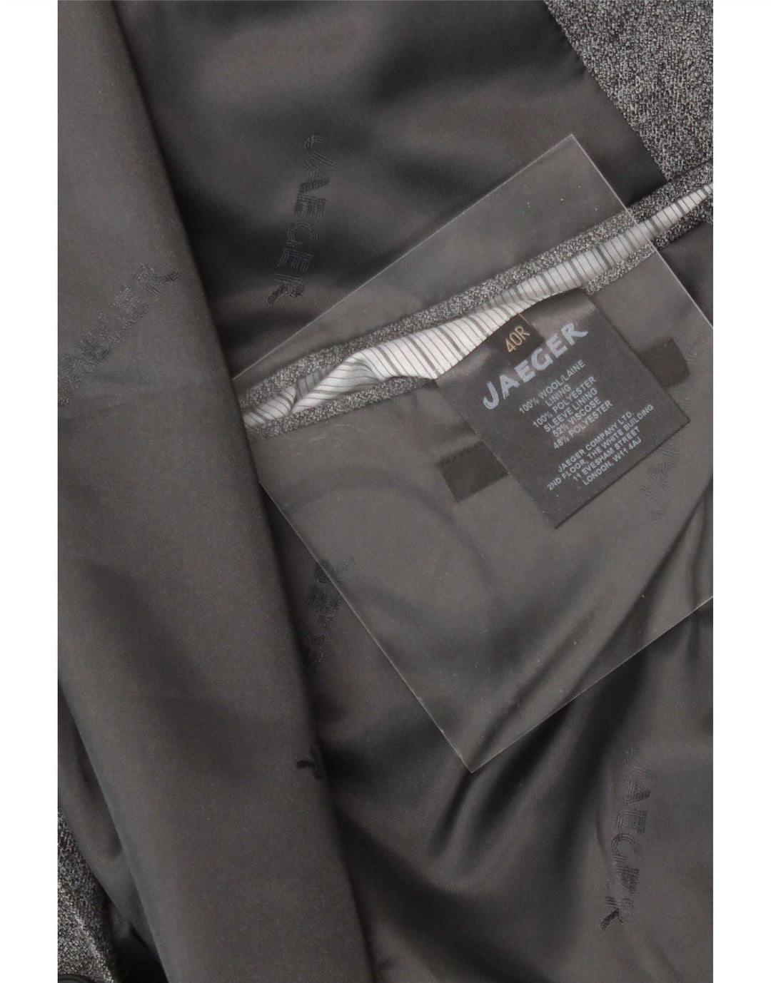 Jaeger Mens 2 Button Blazer Jacket UK 40 Large Grey Wool