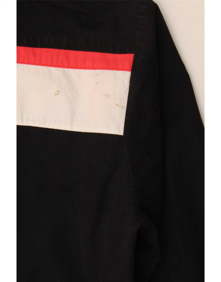 Bikkembergs Womens Bomber Jacket UK 14 Medium Black Colourblock Cotton