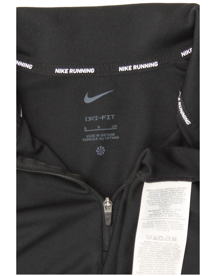 Nike Mens Running Zip Neck Top Long Sleeve Small Black Polyester Sports