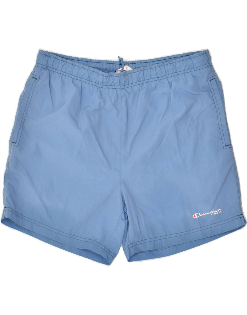 CHAMPION Mens Sport Shorts 2XL Blue Polyester | Vintage Champion | Thrift | Second-Hand Champion | Used Clothing | Messina Hembry 