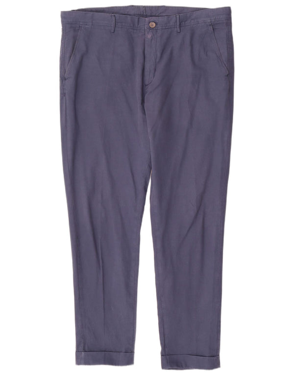 MASSIMO DUTTI Mens Tapered Chino Trousers EU 48 XL W38 L30 Navy Blue