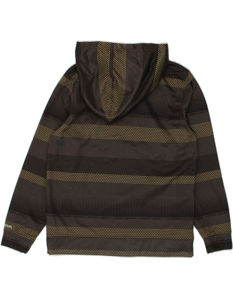 UNDER ARMOUR Boys Zip Hoodie Sweater 10-11 Years Medium Brown Striped | Vintage Under Armour | Thrift | Second-Hand Under Armour | Used Clothing | Messina Hembry 