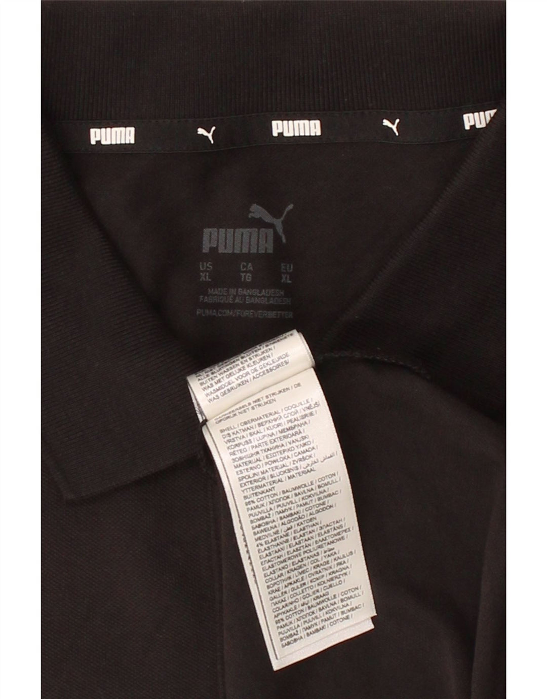 PUMA Mens Polo Shirt XL Black Cotton