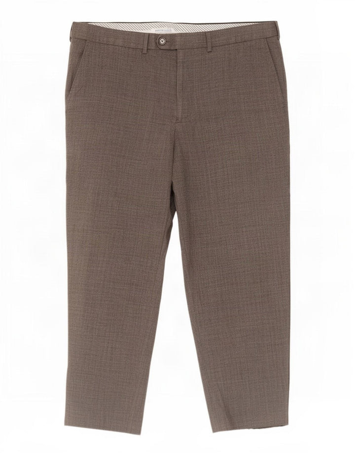 Marks & Spencer Mens Straight Suit Trousers W38 L27 Grey Polyester