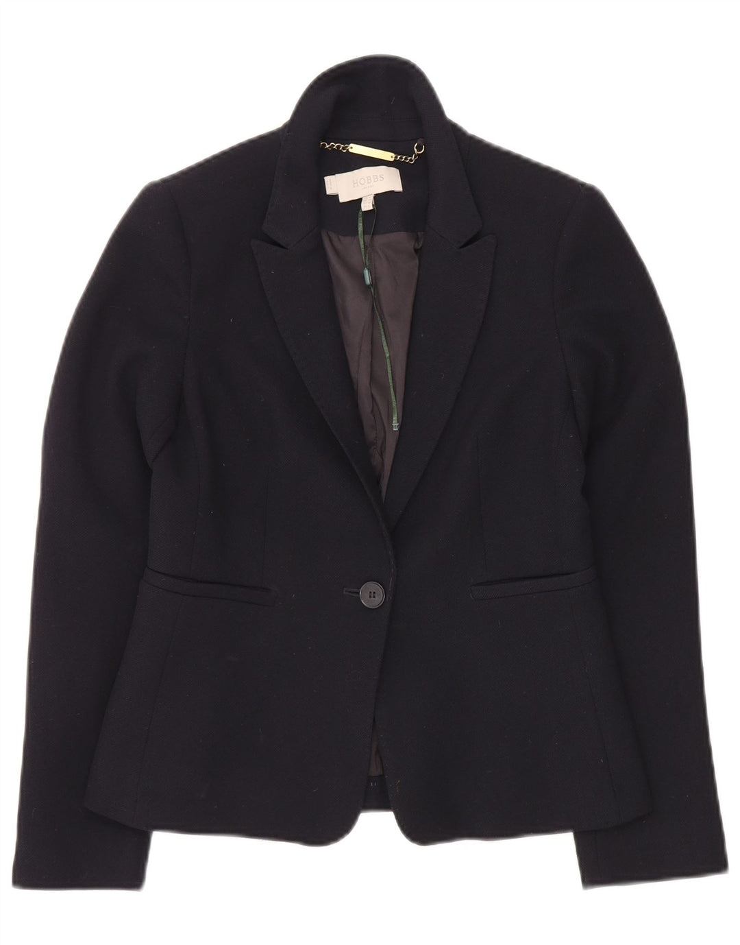 Hobbs Womens 1 Button Blazer Jacket UK 8 Small  Navy Blue Polyester