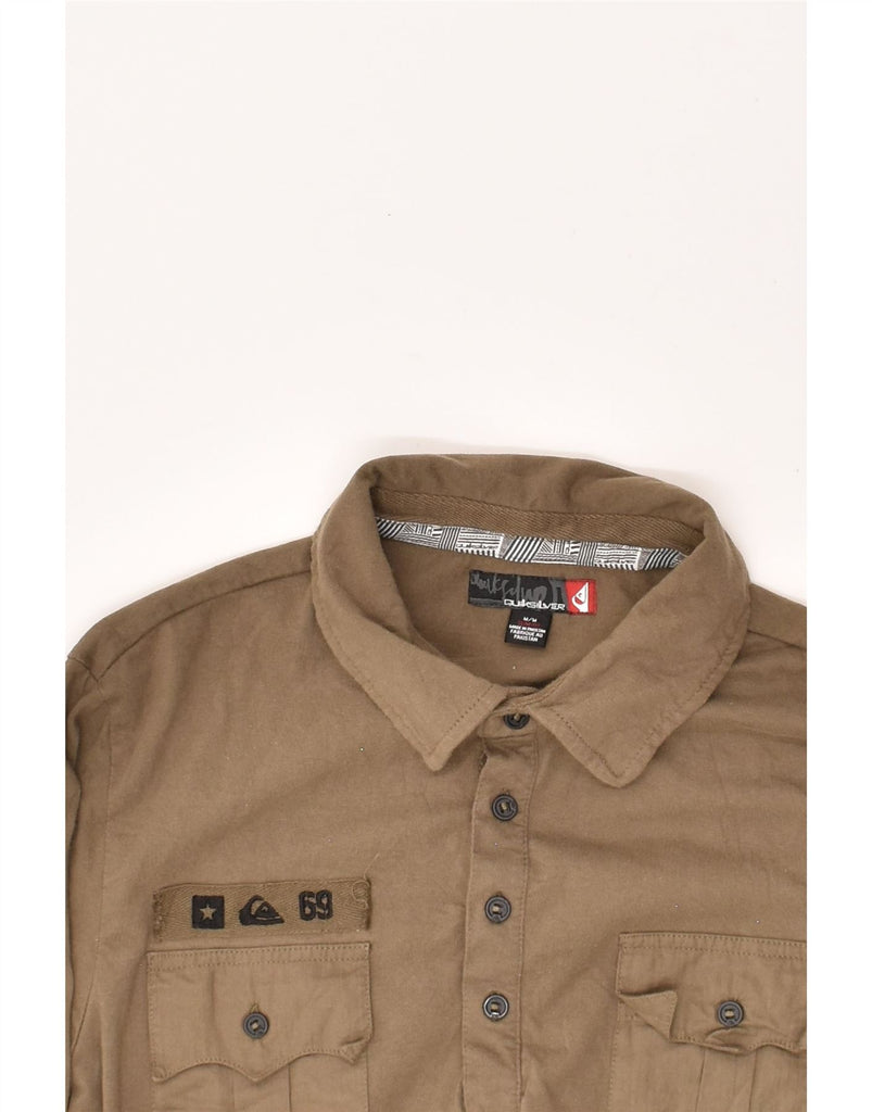 QUIKSILVER Mens Slim Fit Polo Shirt Medium Brown | Vintage Quiksilver | Thrift | Second-Hand Quiksilver | Used Clothing | Messina Hembry 