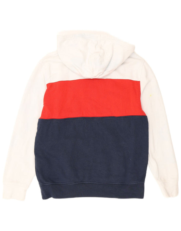 Levi's Mens Graphic Hoodie Jumper Large Navy Blue Colourblock Cotton