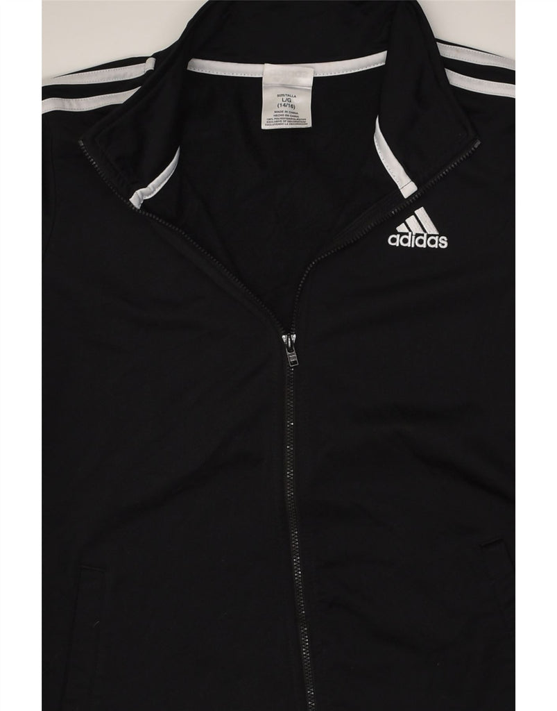 ADIDAS Boys Tracksuit Top Jacket 14-15 Years Large  Black Polyester | Vintage Adidas | Thrift | Second-Hand Adidas | Used Clothing | Messina Hembry 