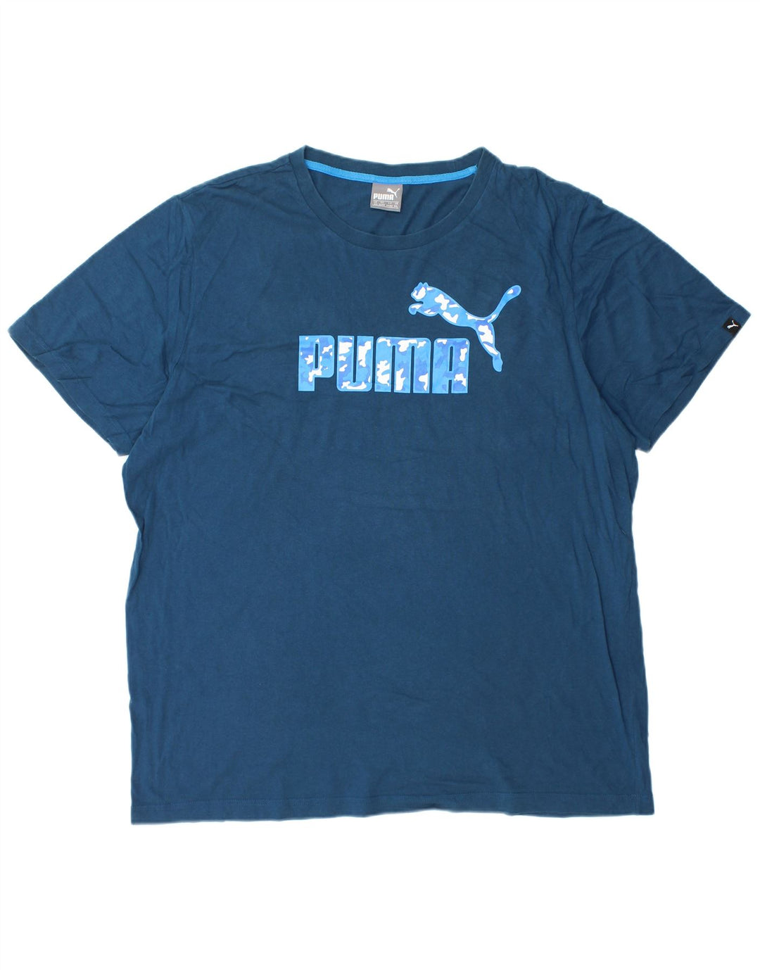 PUMA Mens Graphic T-Shirt Top 2XL Navy Blue