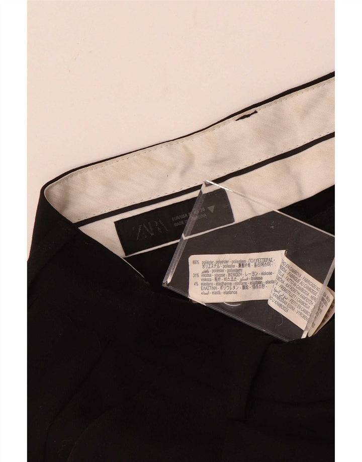 Zara Womens High Waist Pegged Chino Trousers Medium W28 L31 Black Polyester