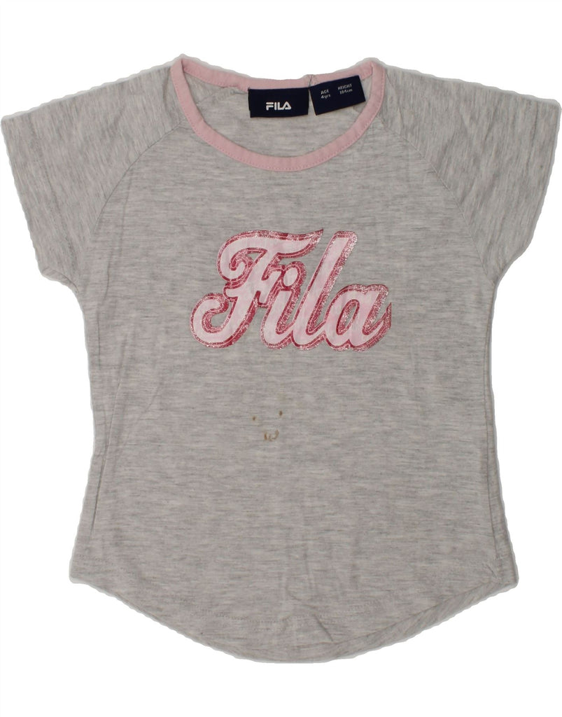 FILA Girls Graphic T-Shirt Top 3-4 Years Grey Cotton | Vintage Fila | Thrift | Second-Hand Fila | Used Clothing | Messina Hembry 