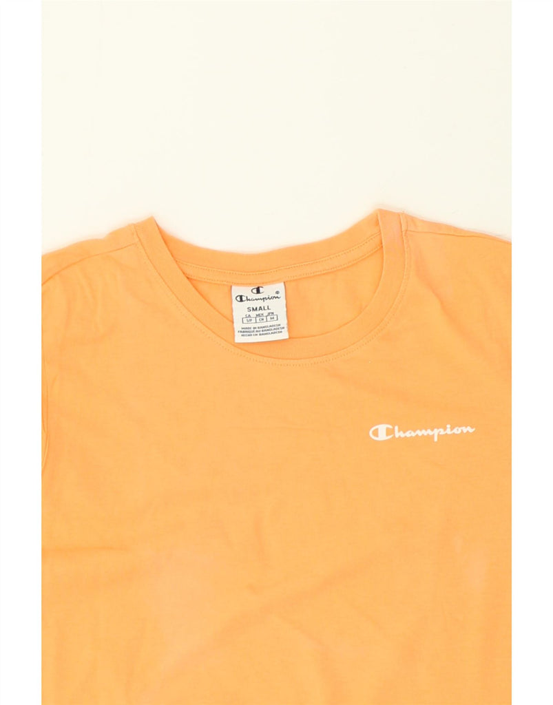 CHAMPION Womens T-Shirt Top UK 8 Small Orange Vintage Champion and Second-Hand Champion from Messina Hembry 