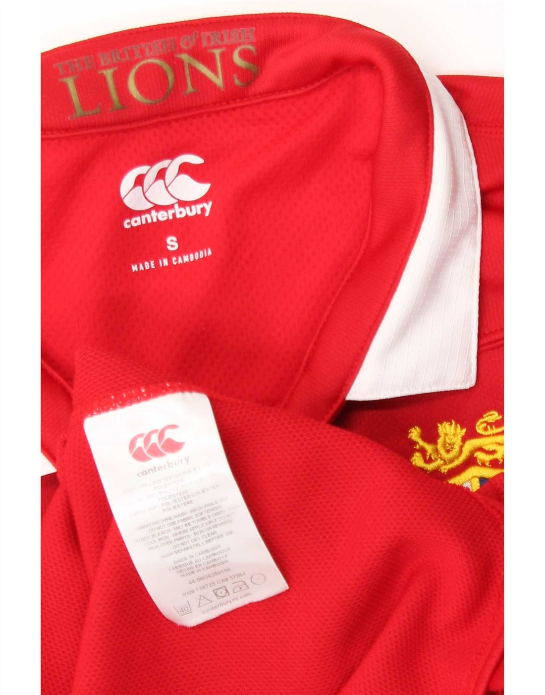 Canterbury Mens Graphic Polo Shirt Small Red Colourblock Polyester