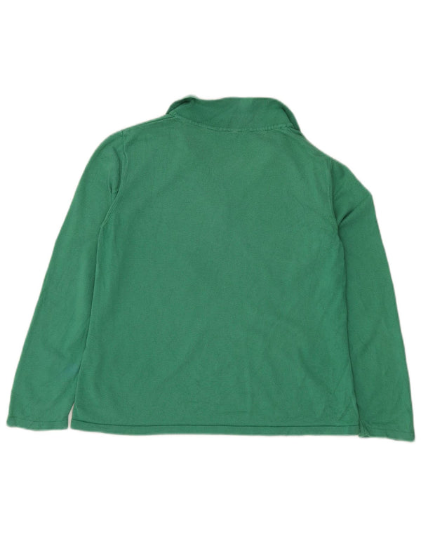 Crew Clothing Womens Polo Neck Jumper Sweater UK 12 Medium Green Cotton
