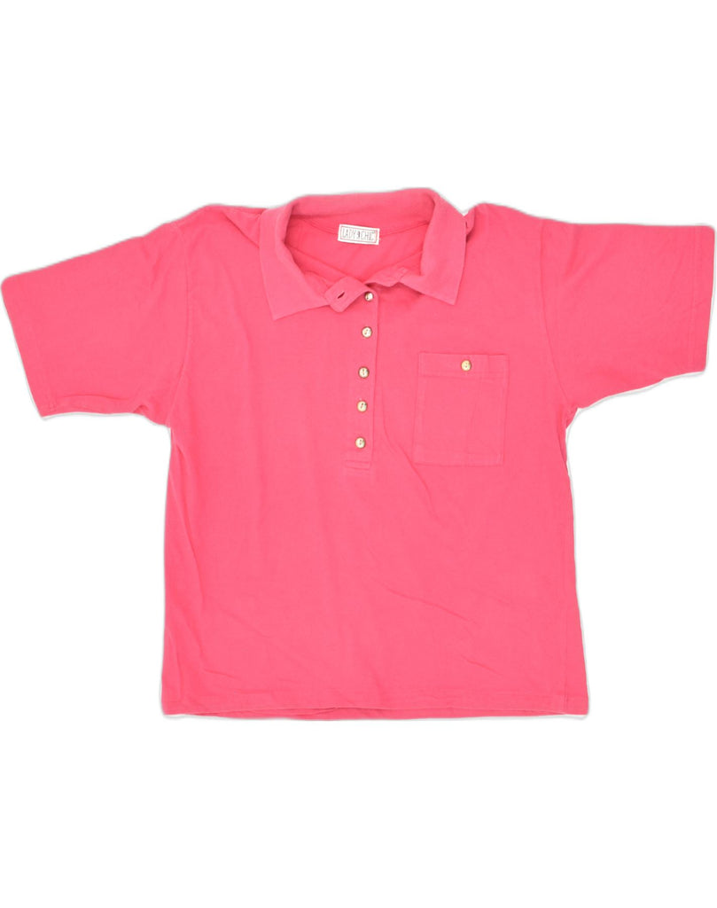 VINTAGE Womens Polo Shirt UK 14 Large Pink Cotton | Vintage Vintage | Thrift | Second-Hand Vintage | Used Clothing | Messina Hembry 