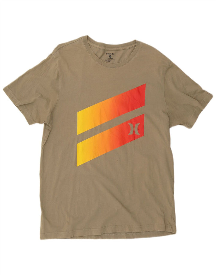 Hurley Mens Graphic T-Shirt Top Large Khaki