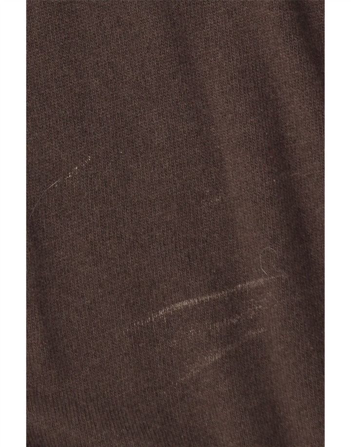 Benetton Womens Roll Neck Jumper Sweater Medium Brown Wool