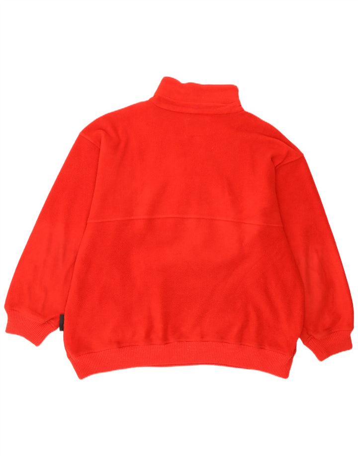 Silvy Mens Zip Neck Fleece Jumper Large Red Fair Isle Polyester