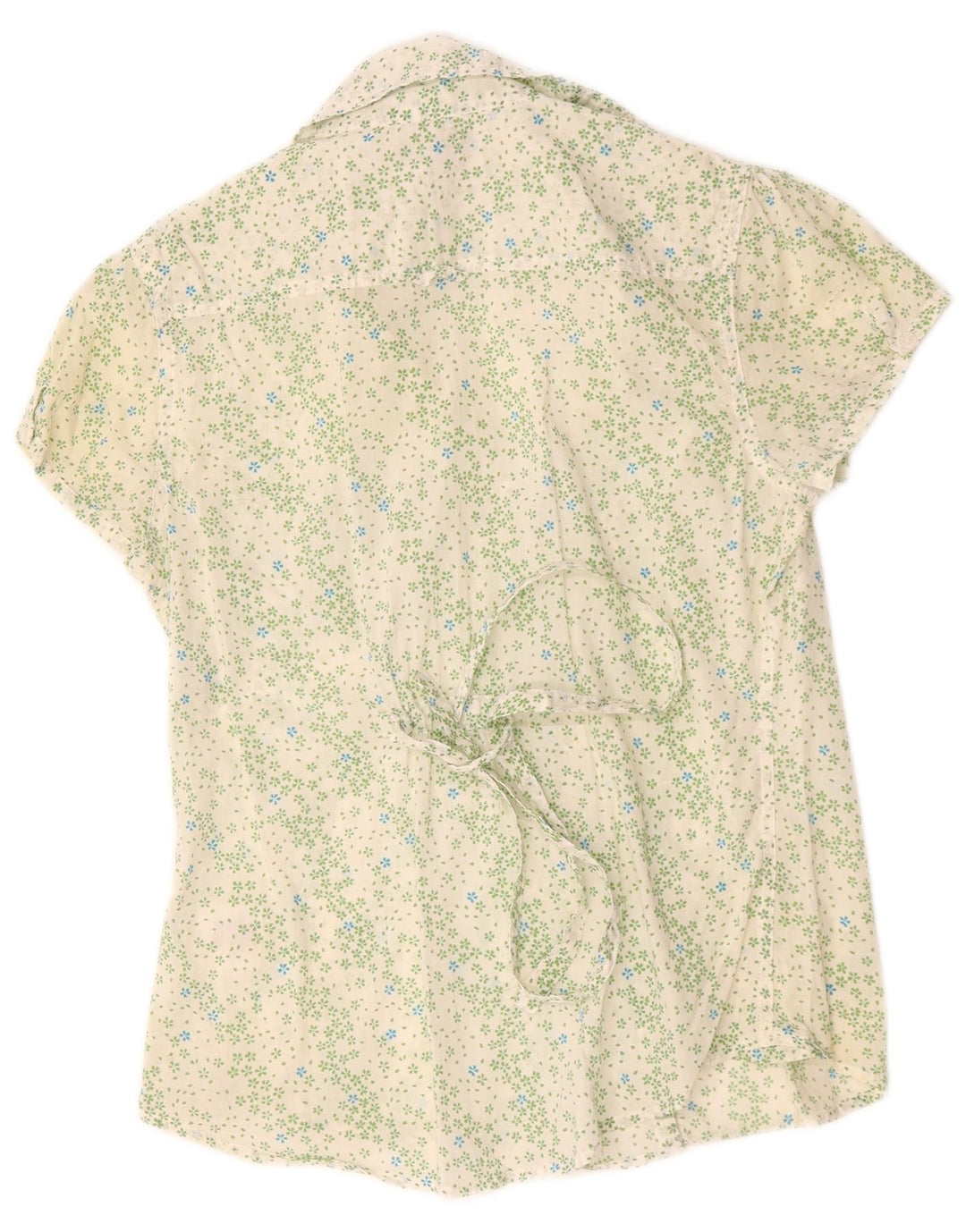 White Stuff Womens Short Sleeve Shirt Blouse UK 12 Medium Floral Cotton