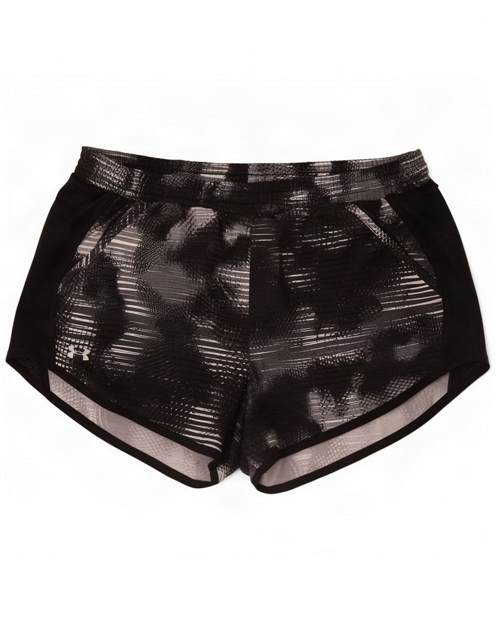 Under Armour Womens Abstract Pattern Sport Shorts UK 10 Small Black
