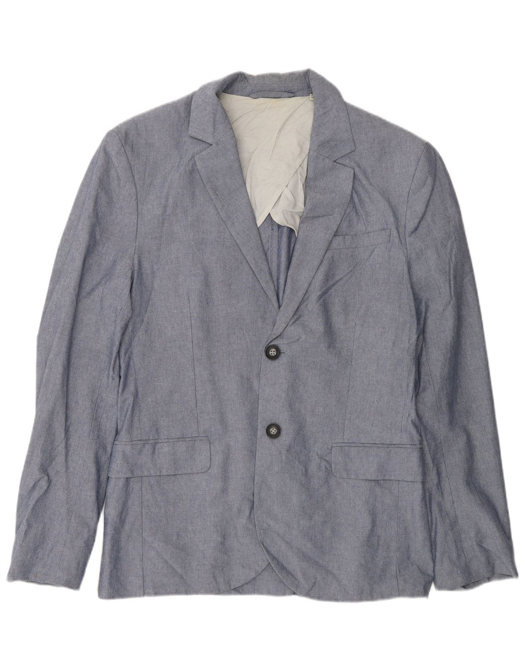Jack Wills Mens 2 Button Blazer Jacket UK 38 Medium Blue Cotton