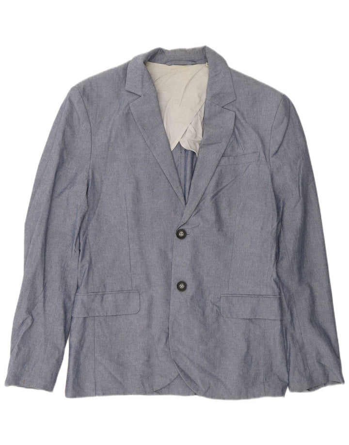 Jack Wills Mens 2 Button Blazer Jacket UK 38 Medium Blue Cotton