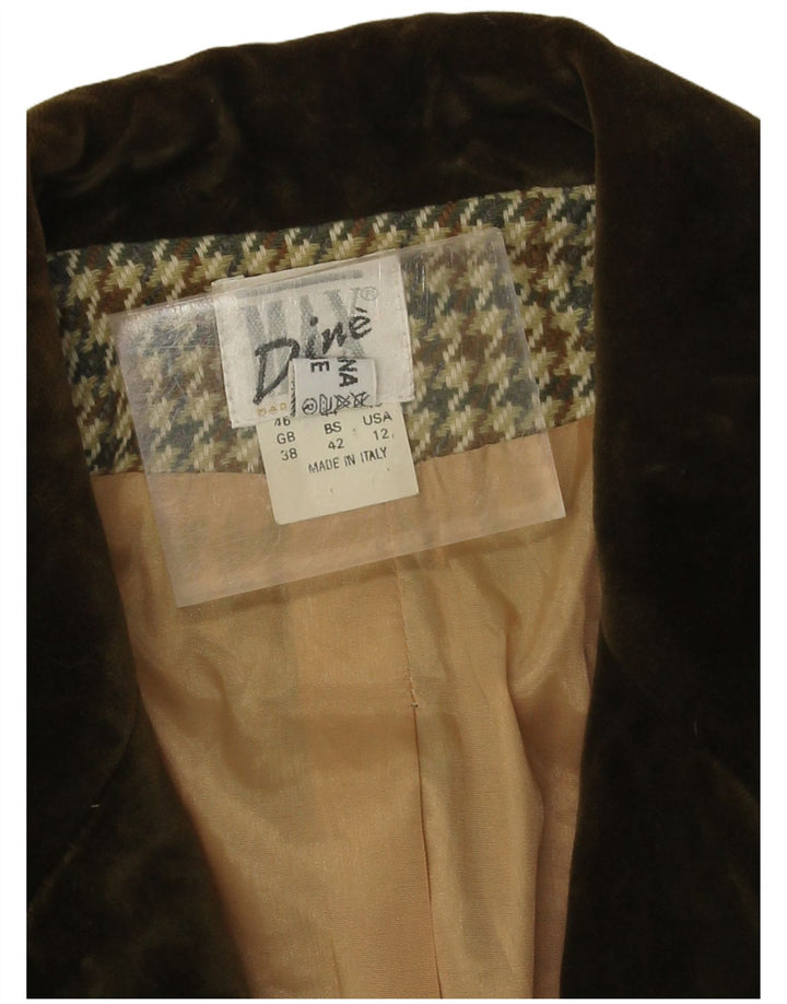 Vintage Womens 1 Button Blazer Jacket EU 38 Medium Beige Houndstooth