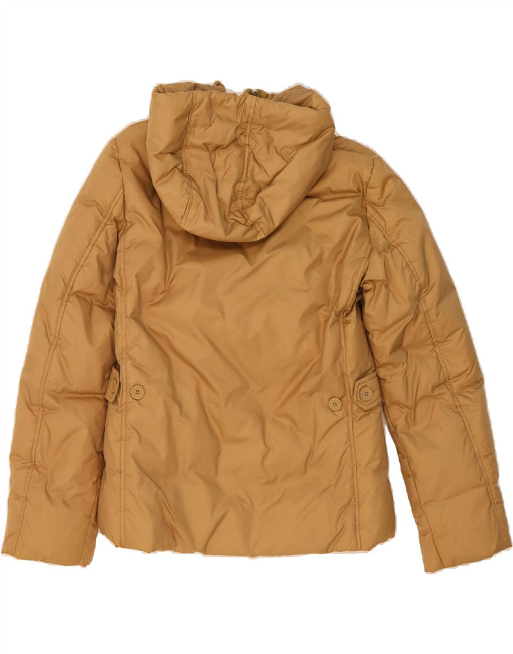 BENETTON Womens Hooded Padded Jacket UK 10 Small Beige Nylon Vintage Benetton and Second-Hand Benetton from Messina Hembry 
