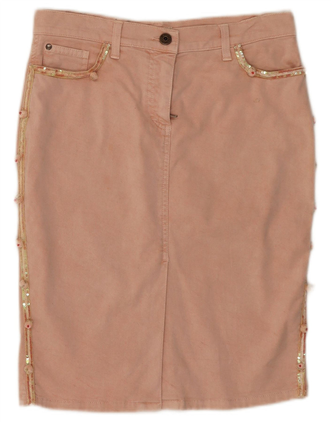 Blumarine Womens Denim Skirt IT 42 Medium W30 Pink Cotton