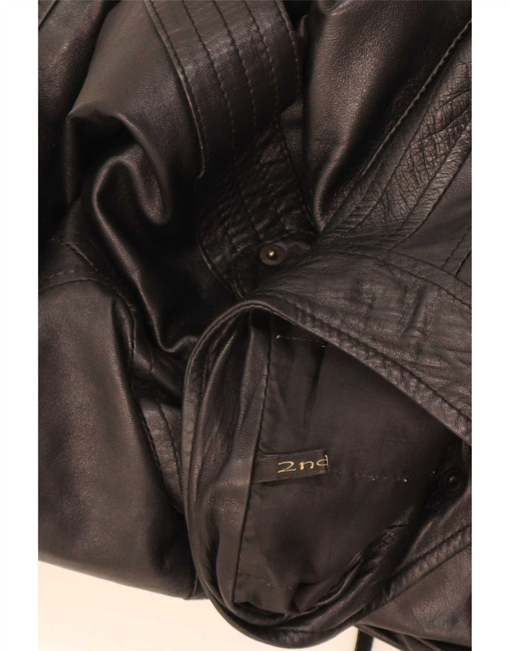 Vintage Mens Leather Biker Jacket IT 46 Small Black