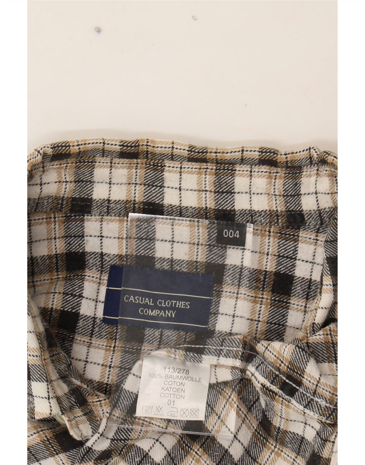 VINTAGE Mens Flannel Shirt Large Grey Check Cotton Vintage Vintage and Second-Hand Vintage from Messina Hembry 
