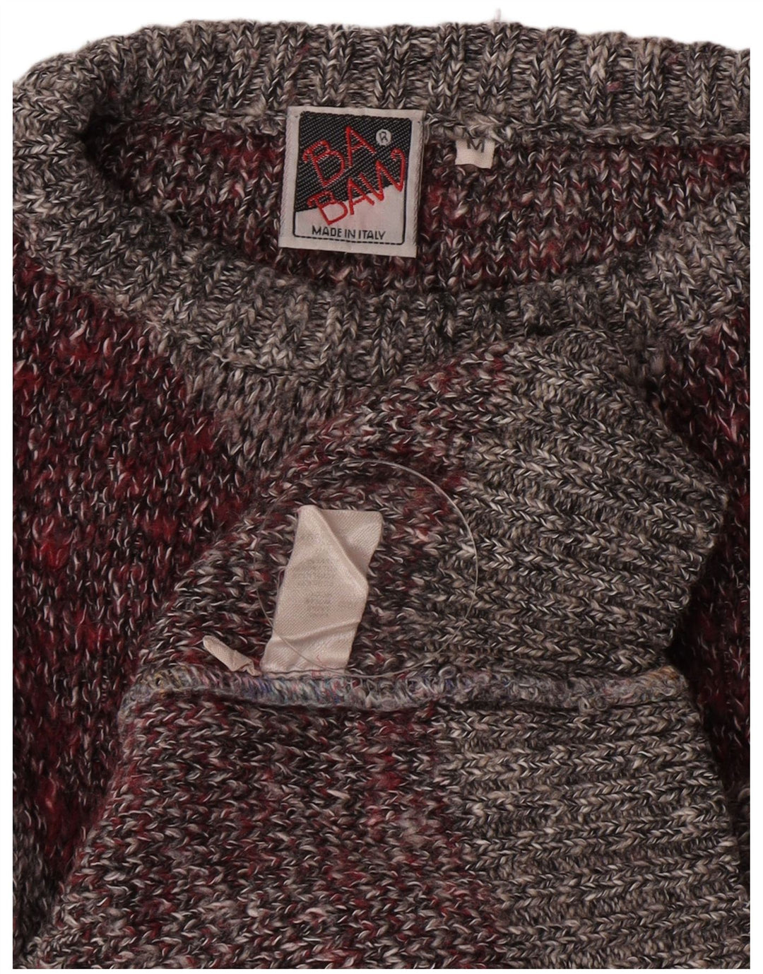 Vintage Womens Boat Neck Jumper Sweater UK 14 Medium Grey Colourblock