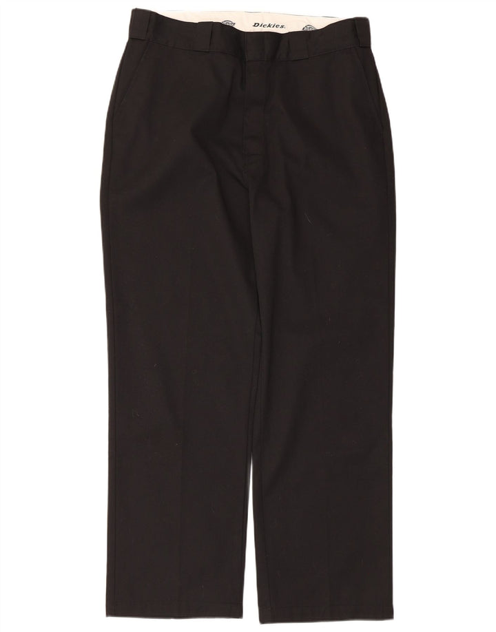Dickies Mens Straight Chino Trousers W32 L27 Black Polyester