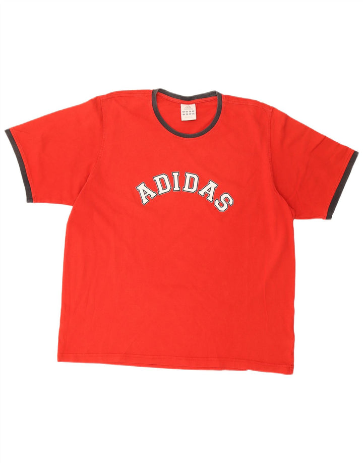 ADIDAS Mens Graphic T-Shirt Top 2XL Red Cotton