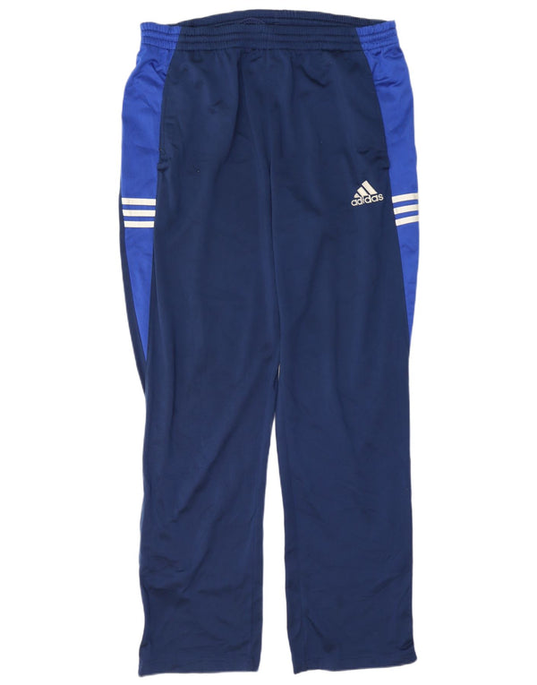 Adidas Mens Tracksuit Trousers Large Navy Blue Colourblock Polyester
