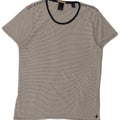 SCOTCH & SODA Mens T-Shirt Top Medium White Pinstripe Cotton
