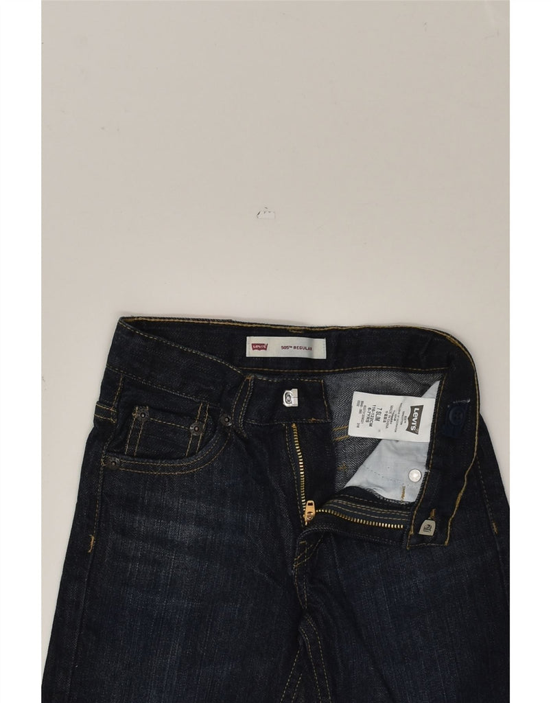 LEVI'S Boys 505 Regular Wide Leg Jeans 6-7 Years W20 L21 Navy Blue Cotton | Vintage Levi's | Thrift | Second-Hand Levi's | Used Clothing | Messina Hembry 