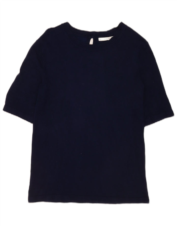 Zara Womens T-Shirt Top UK 14 Large Navy Blue