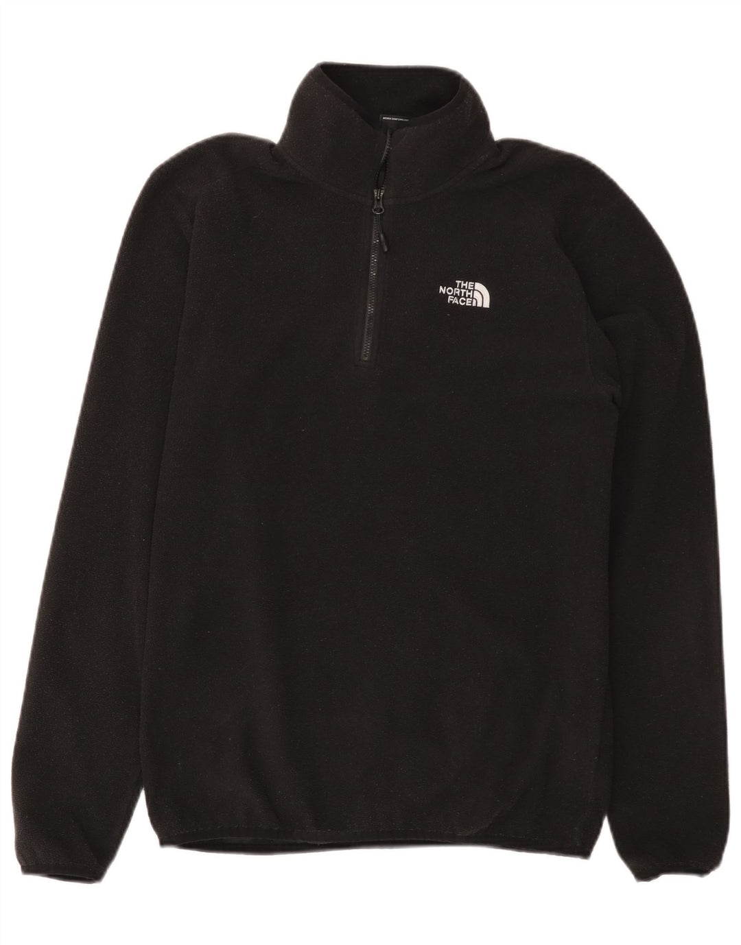 THE NORTH FACE Mens Zip Neck Fleece Jumper Small Black Polyester